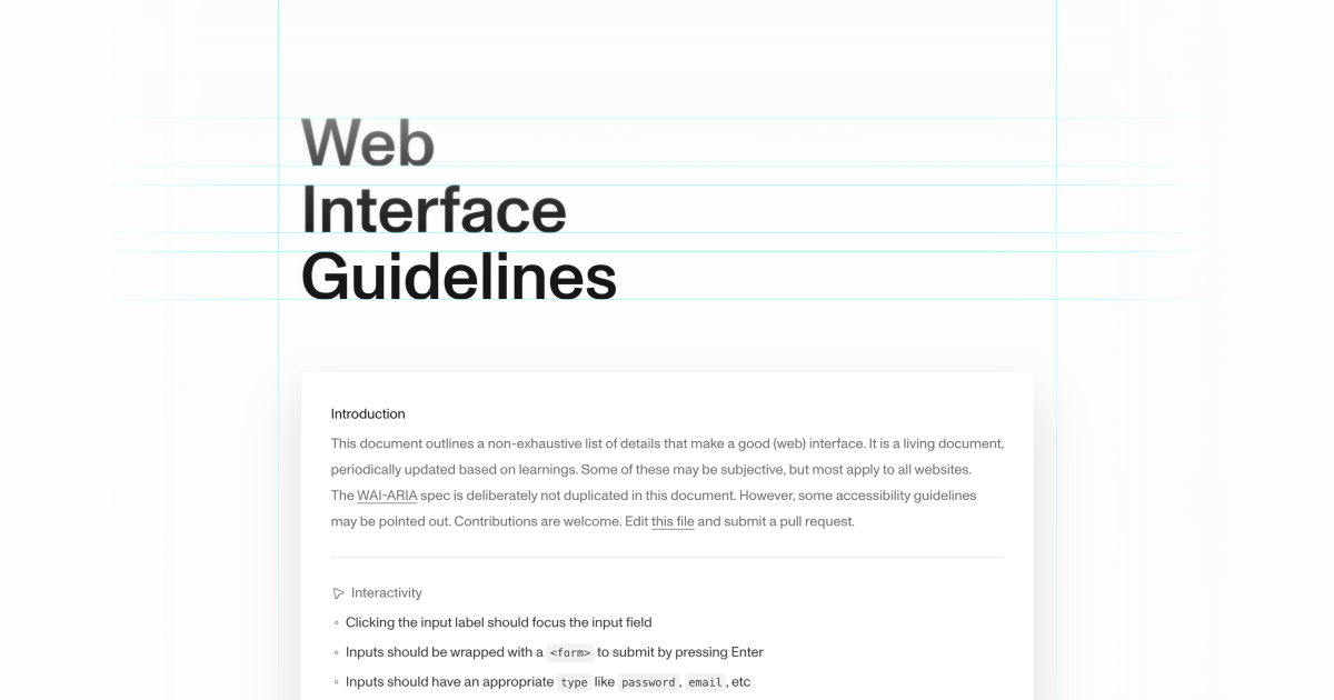 Web Interface Guidelines